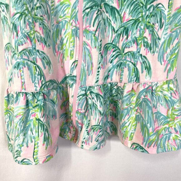 Lily Pulitzer Girls M Pool Beach Cover Up Pink Blossom Zip Up Hooded - Picture 4 of 12